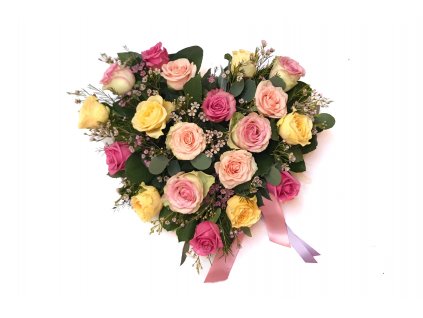 Flowerbox - srdce,19 růží