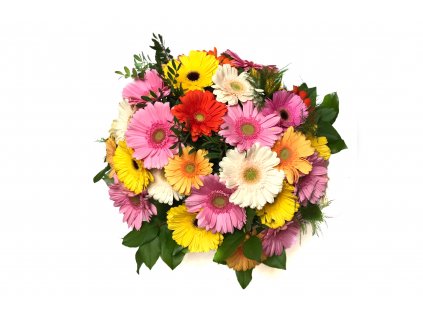 Kytice gerber - Julie: gerbera, pistácie, salal