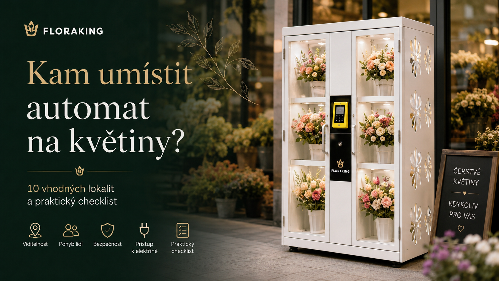 Kam umístit automat na květiny? 10 vhodných lokalit a praktický checklist