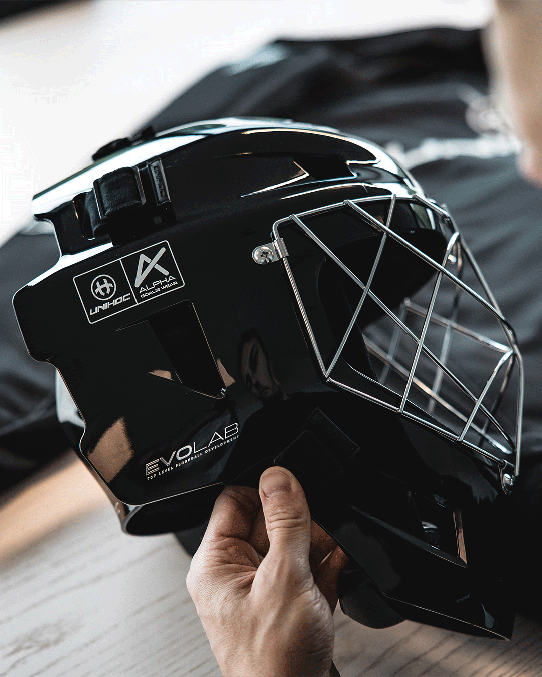 Maska Unihoc Evolab Alpha Silver