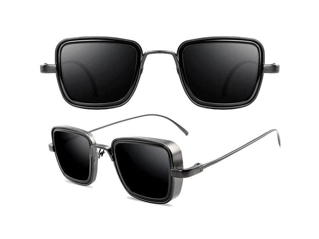 Unisex Retro Pilotní Sluneční Brýle, Stříbrná Kovová Barva, UV Ochrana 400 Kategorie 3, Velikost 52x45 mm