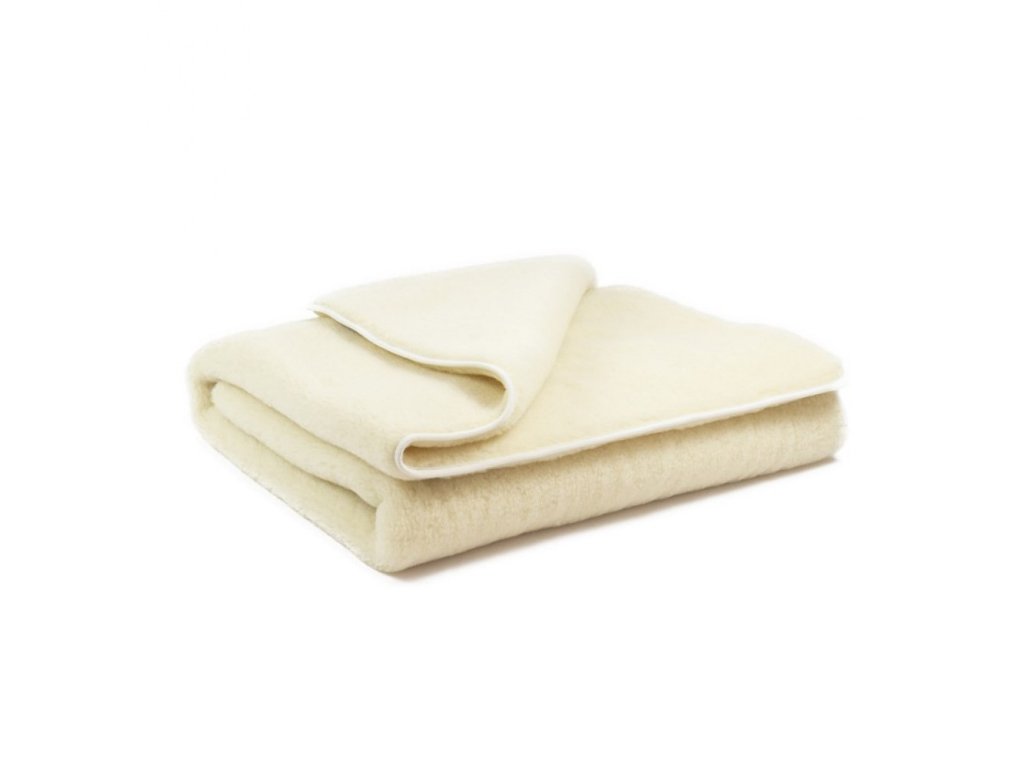 Sada z merino vlny - přikrývka 175x200 - 2 polštáře 50x60 - vlněné prostěradlo - klasické krémové rehabilitační a oteplovací produkty