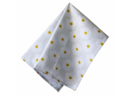 Kuchyňská utěrka 45x65 Daisy šedá žluté květy bavlna I 23