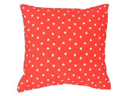 Bavlněný povlak na polštář 70x80 R126 červené srdce bílý 315D