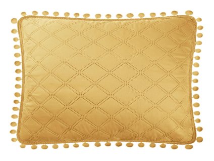Pompoo 50x70 pom pom povlak na polštář hořčice rhombo glamour dekorativní přehoz na postel povlak na polštář