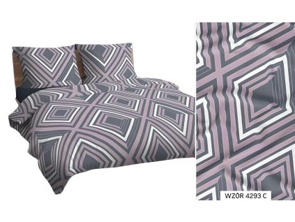 Bavlněný povlak na polštář 70x80 šedý pudrový geometrický 4293 C bavlna Max