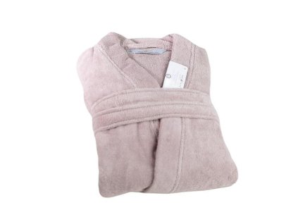 Opulence S pudrově růžový unisex froté župan ze 100% egyptské bavlny Nefretete 450 g/m2