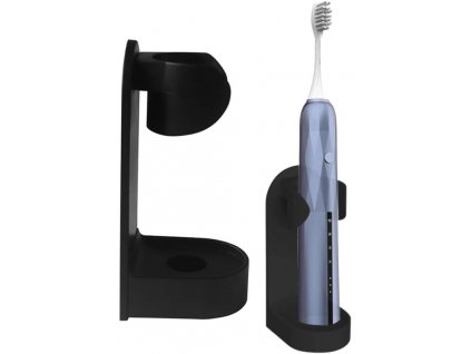 Nástěnný držák pro elektrický zubní kartáček, matný černý, odolný plast, 4,7 cm x 9,7 cm x 3,3 cm