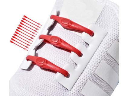 Silikonové Elastické Tkaničky Bez Vázání, Červené, 12 cm