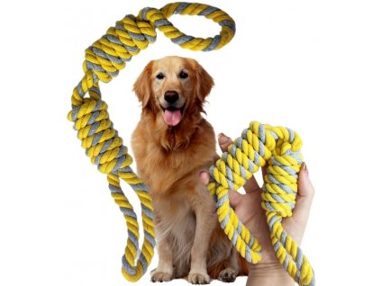 Přetahovací lano pro psy, bavlněné, 40 cm, barevné