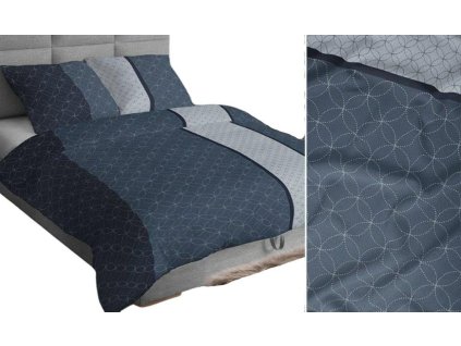 Bavlněný povlak na polštář 70x80 grafitově šedý s geometrickými pruhy 4894 B cotton Max
