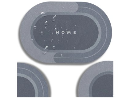 Oválná Protiskluzová Absorpční Koupelnová Podložka, Šedá Pěna, 40 x 60 cm