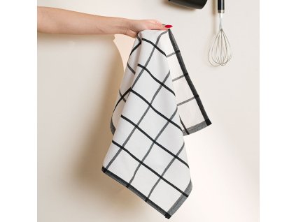 KRATKA Kuchyňská utěrka, velikost 50x70cm, barva černá 007 S00020/SCI/007/050070/1