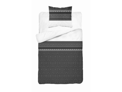 Saténové povlečení 140x200 Graphite s orientálním ornamentem - elegantní vzor, 100% bavlna - 4823 A - Home Satén 71