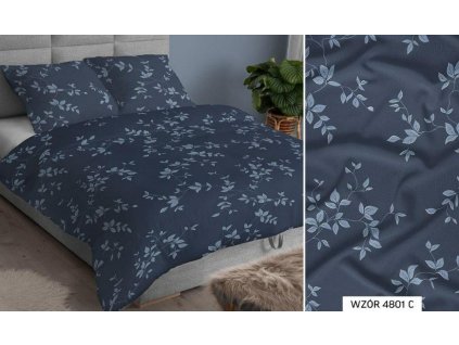 Saténový povlak na polštář 50x60 grafitové listy na zip 4801 C KARO Satin