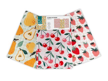 Sada kuchyňských utěrek 3 ks 40x60 Kuke barva ovoce 023 bavlna Faro