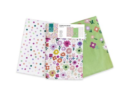 Sada kuchyňských utěrek 3 ks 40x60 Kuke flowers color 027 bavlna Faro