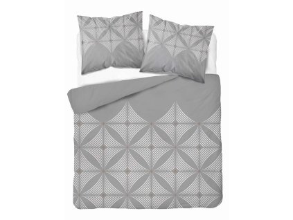 Saténové povlečení 220x200 šedé s geometrickým vzorem - moderní klasika, 100% bavlna - 5483 B - Home Satén 71
