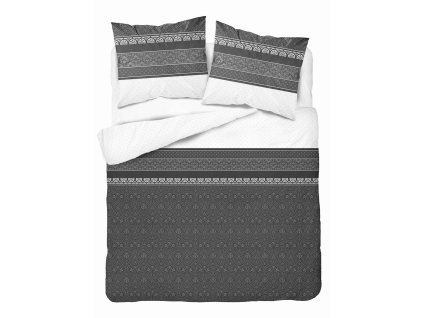 Saténové povlečení 160x200 Graphite s orientálním ornamentem - elegantní vzor, 100% bavlna - 4823 A - Home Satén 71