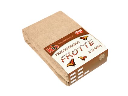 Froté prostěradlo s gumou 200x220 béžová 009 tloušťka 200g/m2 KARO