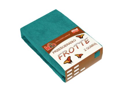 Froté prostěradlo s gumou 200x220 tyrkysové tmavé 016 silné 200g/m2 KARO