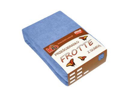 Froté prostěradlo s gumou 200x220 modré 038 tloušťka 200g/m2 KARO