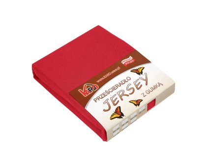Jersey prostěradlo s gumičkou 160x200 červená 024 tloušťka 150g/m2 KARO