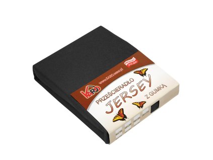 Jersey prostěradlo s gumou 200x220 černá 044 tloušťka 150g/m2 KARO