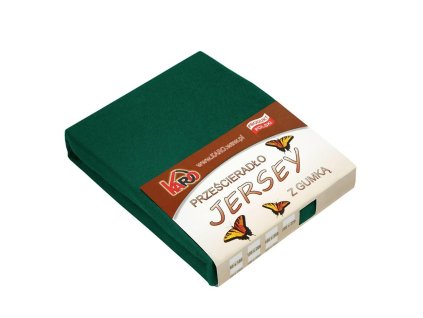 Jersey prostěradlo s gumičkou 160x200 láhev zelená 074 tloušťka 150g/m2 KARO