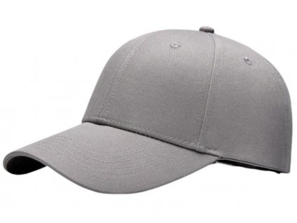Univerzální nastavitelná baseballová čepice, šedá, prodyšný materiál, obvod 55-60 cm