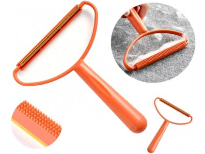 Ruční holicí strojek 2v1 pro svetry a vlasy, oranžový, šířka 10 cm, z odolného plastu