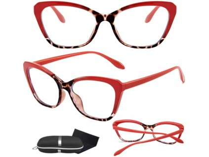 Elegantní růžové brýle s kočičími oky, antireflexní čočky, polykarbonát - plast, UV400 filtr