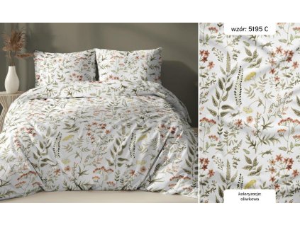 Bavlněné ložní prádlo 140x200 meadow olive zip 5195 C KARO Cotton Max