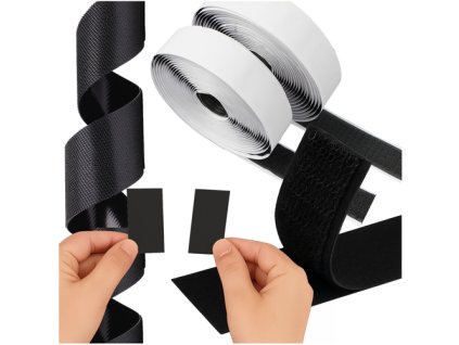 Samolepicí suchý zip černý 5m x 2,5cm Ruhhy 24237