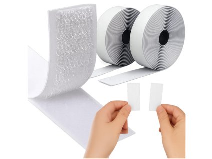 Samolepicí suchý zip bílý 5m x 2,5cm Ruhhy 25999