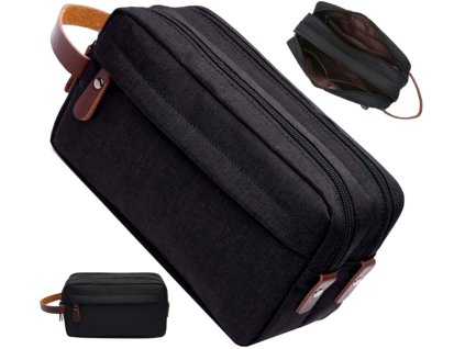 Pánská kosmetická taška - cestovní organizér, černá, polyester 300D Oxford, 25x9 cm