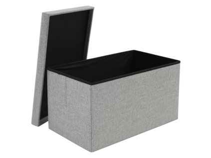Šedý látkový puf 60x30x30 cm Ruhhy 25996