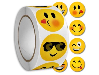 Barevné samolepky emodži na roli 500 ks zábavných emotikonů pro děti
