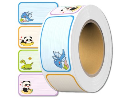Barevné samolepky na etikety na roli 280 ks pro děti kreativní DIY projekty