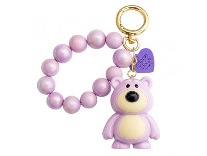 Klíčenka Pearl Teddy Bear s korálky fialová BRL366FIO pro různé příležitosti