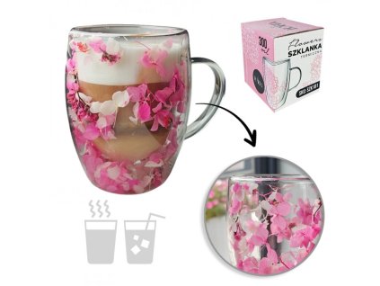 Termální sklo s květinami 300ml 1ks SZK101 pro elegantní dekoraci