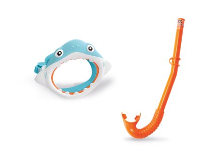 Sada na šnorchlování s maskou a trubicí Hroch INTEX 55944 pro dospělé a děti