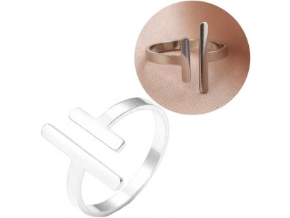 Nastavitelný prsten z chirurgické oceli 316L, stříbrný, minimalistický design, univerzální velikost