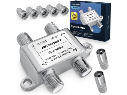 Pasivní anténní rozbočovač 3 vstupy 5-2400 MHz Berdsen BD-957 pro kvalitní příjem signálu