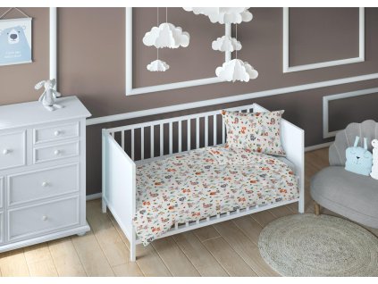 Bavlněné 140x200 dětské povlečení na zip se zvířátky 3713 B KARO Dreamland