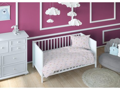 Bavlněné povlečení 160x200 králík balet růžové dětské povlečení na zip 3810 A KARO Dreamland