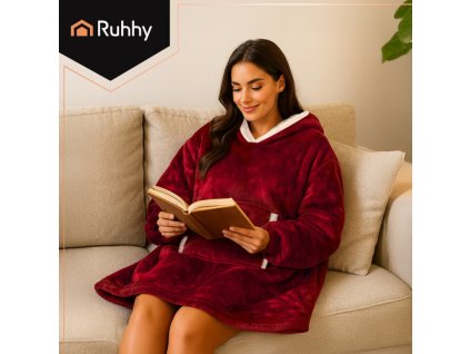 Mikina XXL - červená deka Ruhhy 26145
