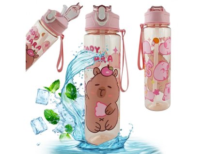 Růžová láhev na vodu 800ml CAPYBARA PINK BD56R