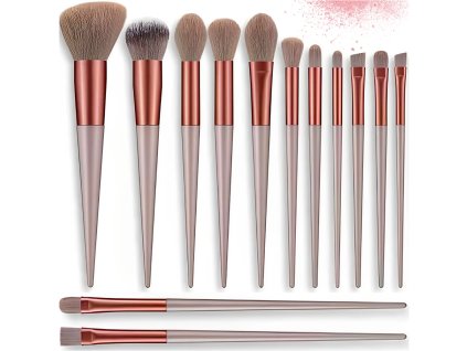Profesionální sada 13 štětců na líčení, syntetické štětiny, délka 16-20 cm