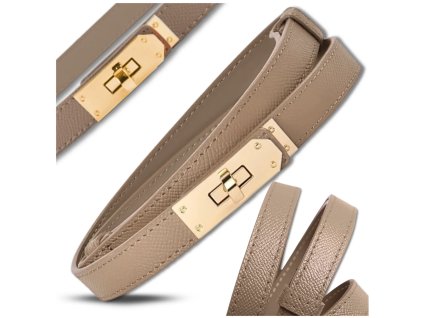 Dámský úzký nastavitelný pásek se zlatou sponou